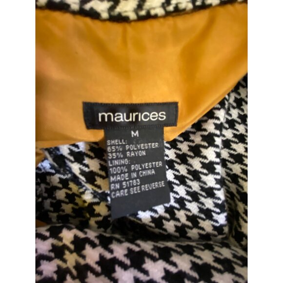 Maurices Medium Houndstooth Wool Blend Blazer Jacket Professional Workwear Retro - Picture 4 of 5